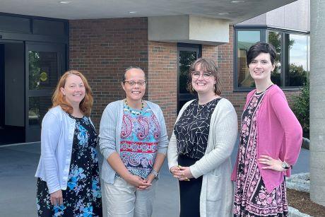 Reference & Research Services staff (l to r): Jessica Silvia, Misty Peltz-Steele, Lindsay Koso, Erin Orsini
