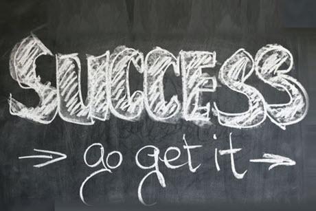 Success - go get it. Written on a chalkboard